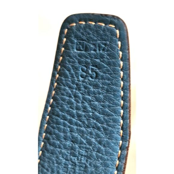 Hermès H-belt reversible black and blue jean Togo box calf leather strap - Picture 4 of 12